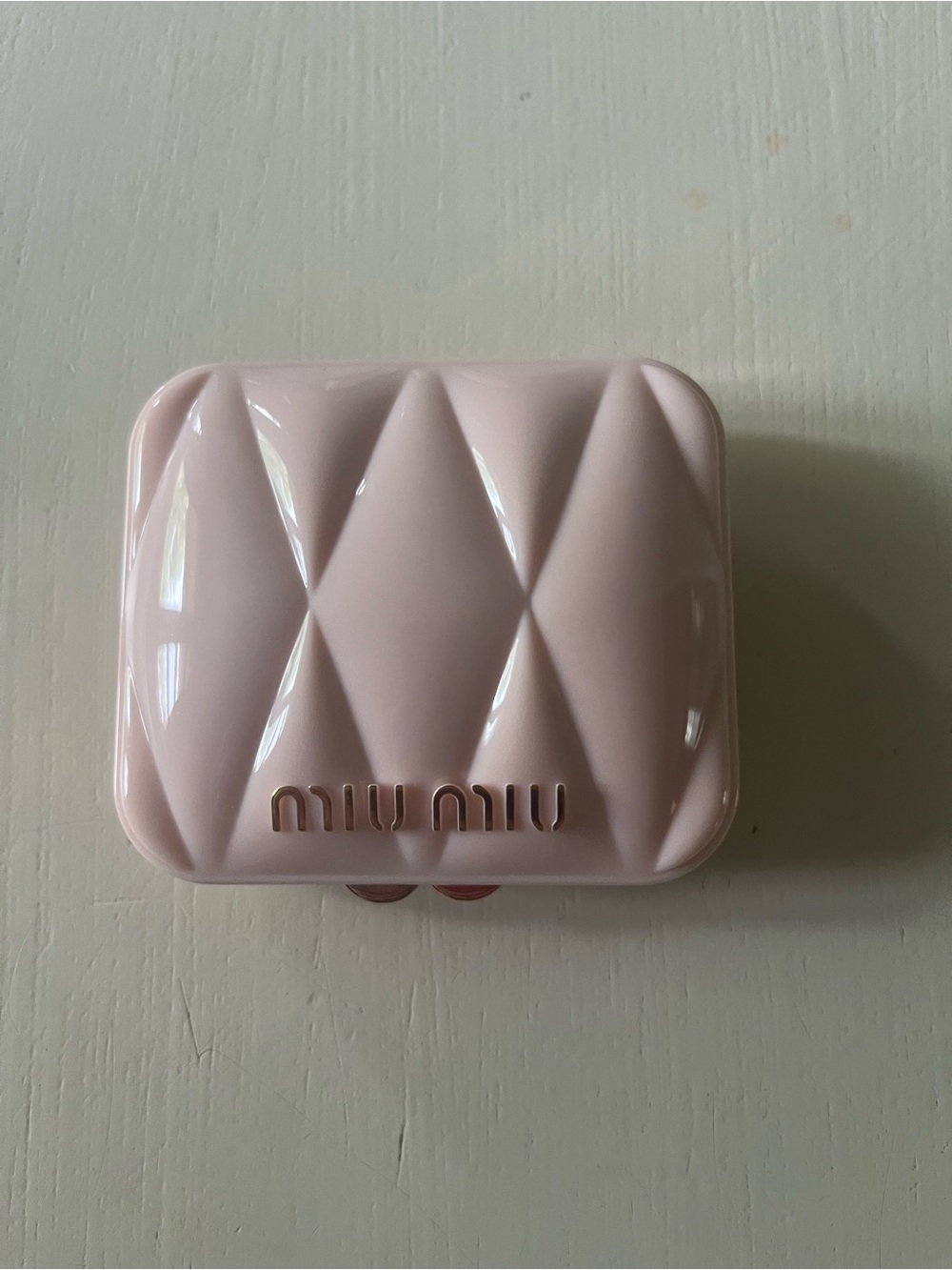 Miu Miu Beauty Pink Quilted Folding Compact Mirror With Bag - Picture 2 of 5